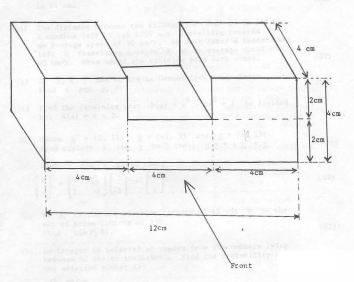 Form three basic mathematics questions - three dimensional figures