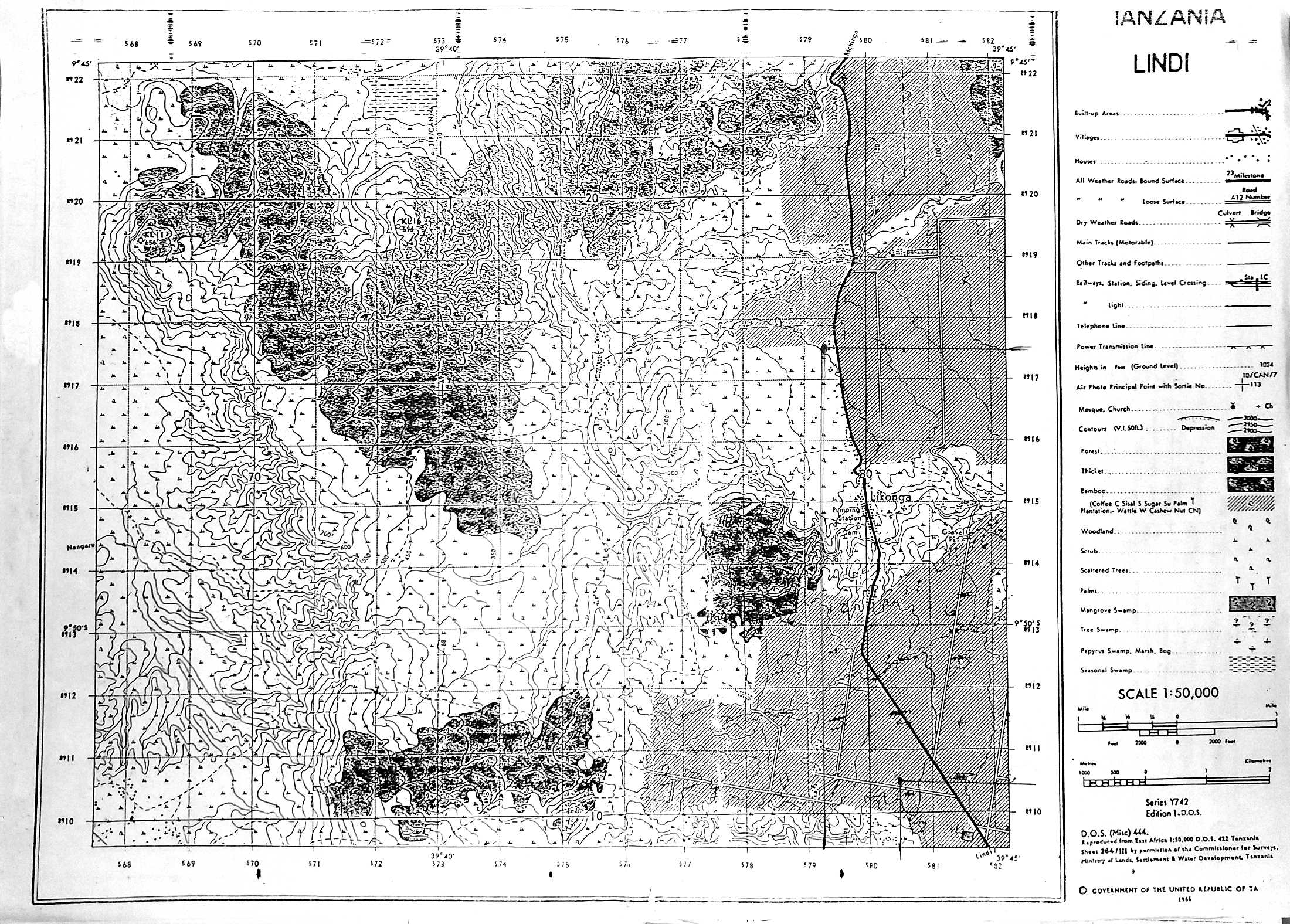 Lindi Sheet - Map Reading and Interpretation questions form three geography