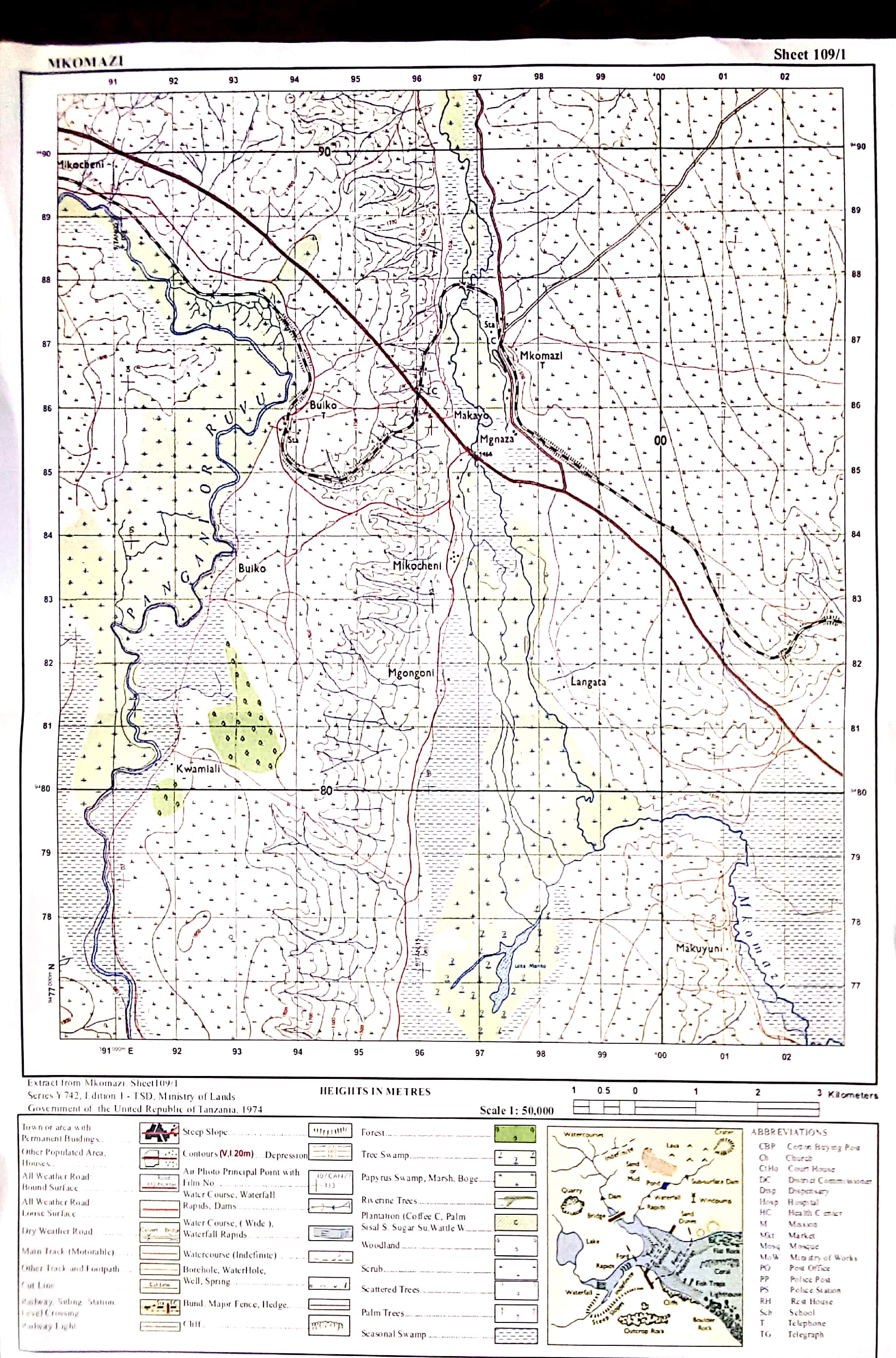 Mkomazi sheet map reading and interpretation form three geography