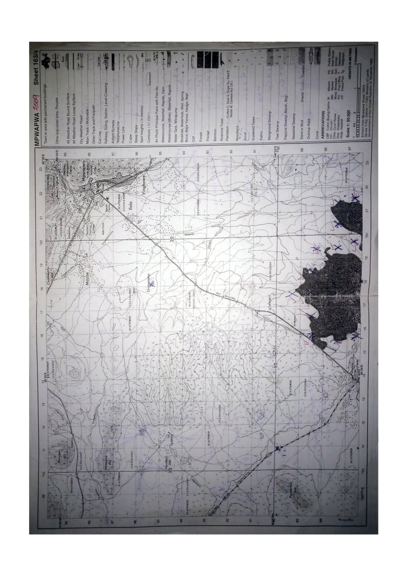 Mpwapwa sheet - topographic map interpretation questions form five geography